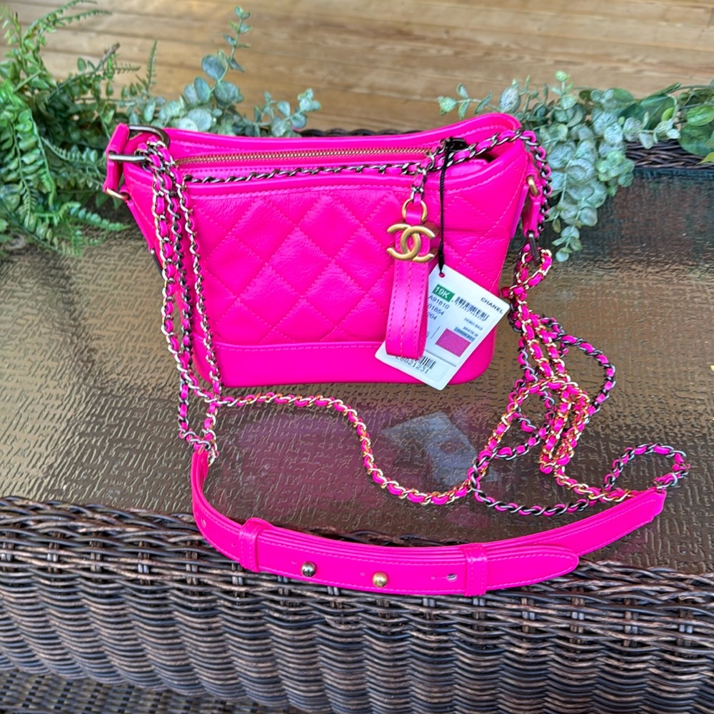 CHANEL Pink Quilted Crossbody Bag